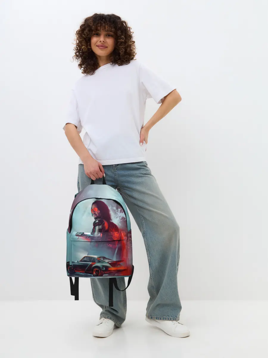 Рюкзак джинсовый / Cyberpunk 2077 | Джонни и Порш