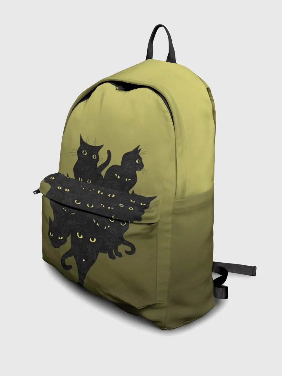 Рюкзак джинсовый / много черных котов