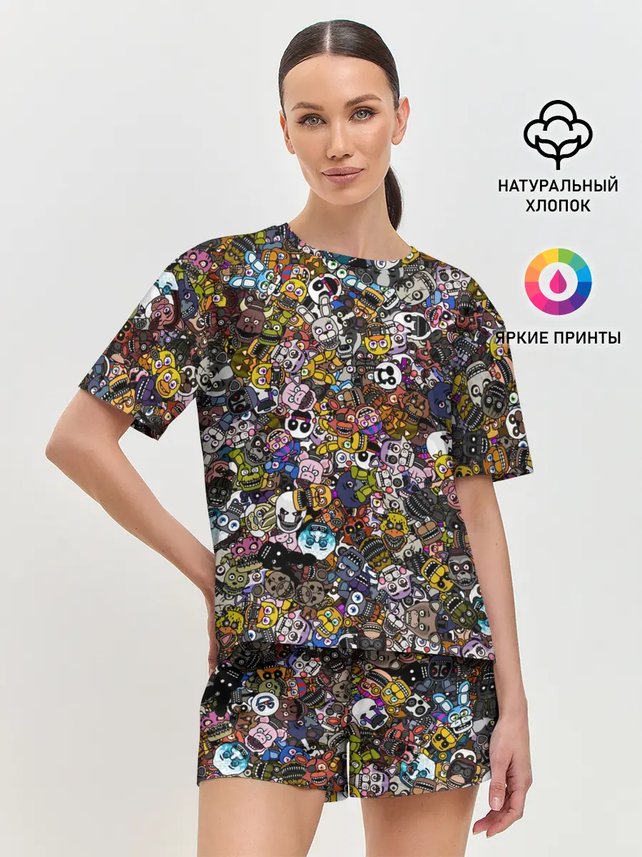 Женская пижама с шортами / FNaF стикербомбинг