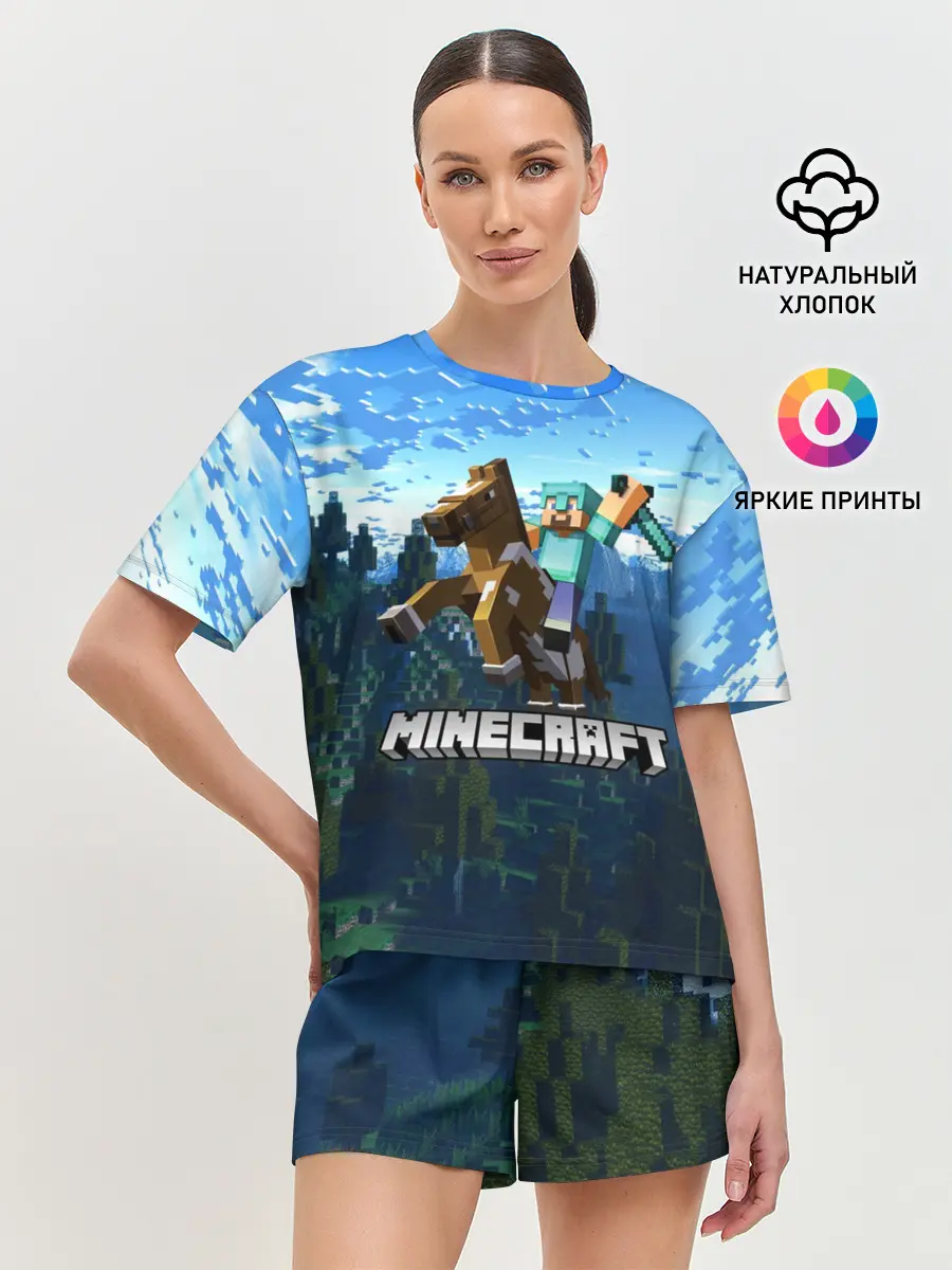 Женская пижама с шортами / Minecraft / Майнкрафт