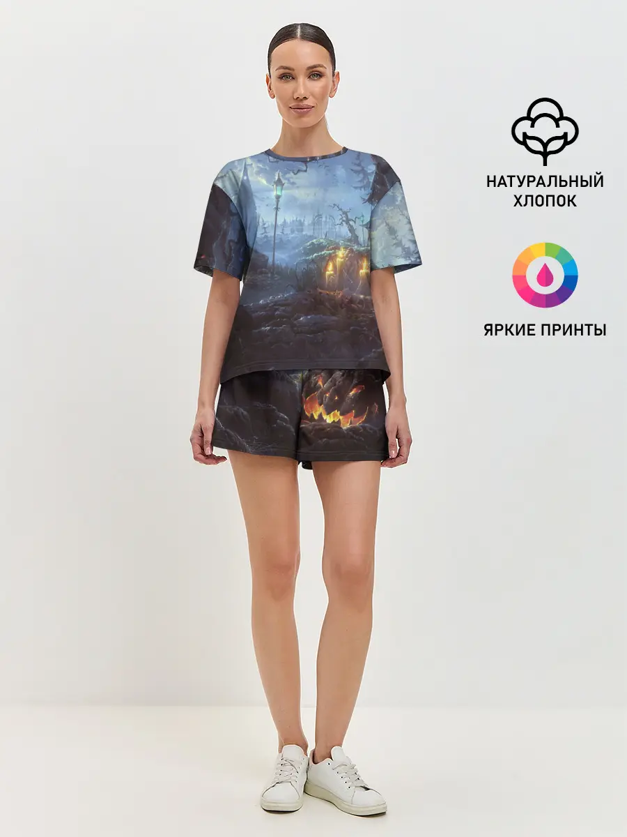 Женская пижама с шортами / Halloween