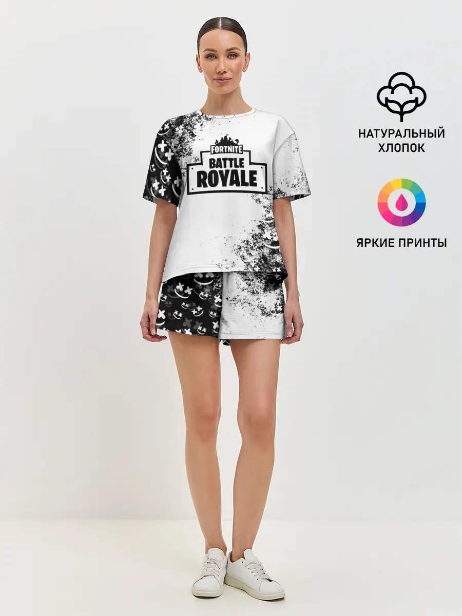 Женская пижама с шортами / Fortnite & Marshmello
