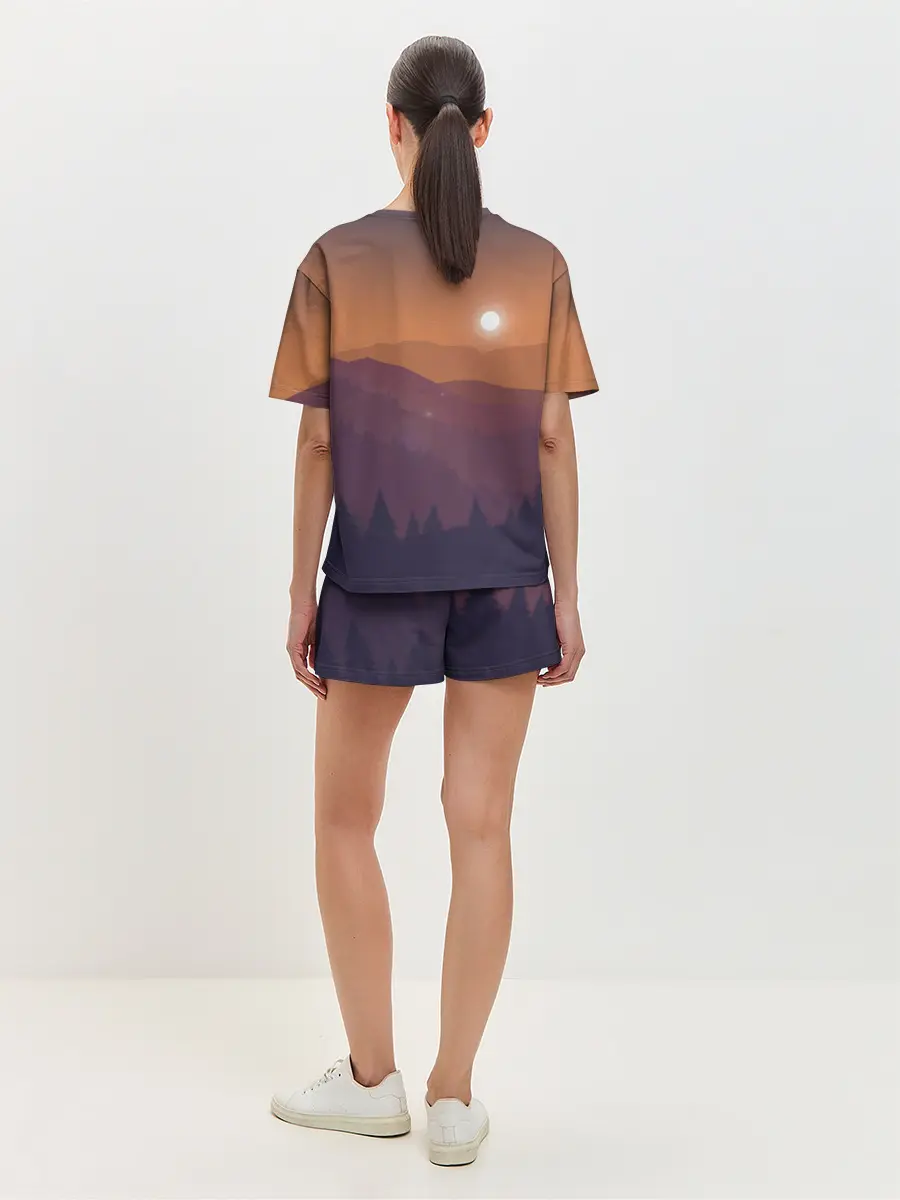 Женская пижама с шортами / Горы