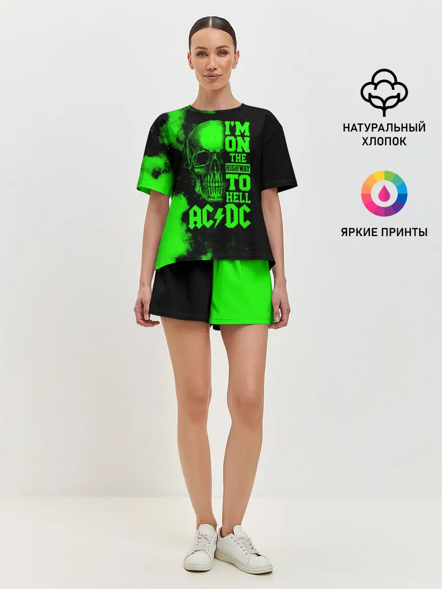 Женская пижама с шортами / Im on the highway to hell AC/DC