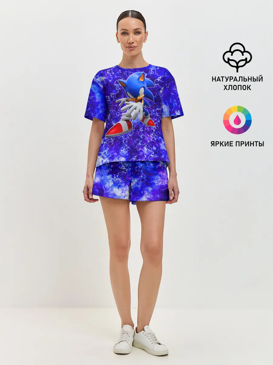 Женская пижама с шортами / Sonic | Молнии