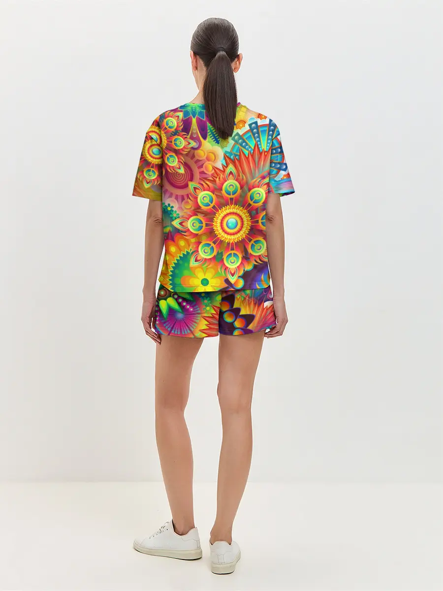 Женская пижама с шортами / Психоделия | Яркая
