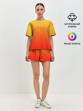 Женская пижама с шортами / Оранж