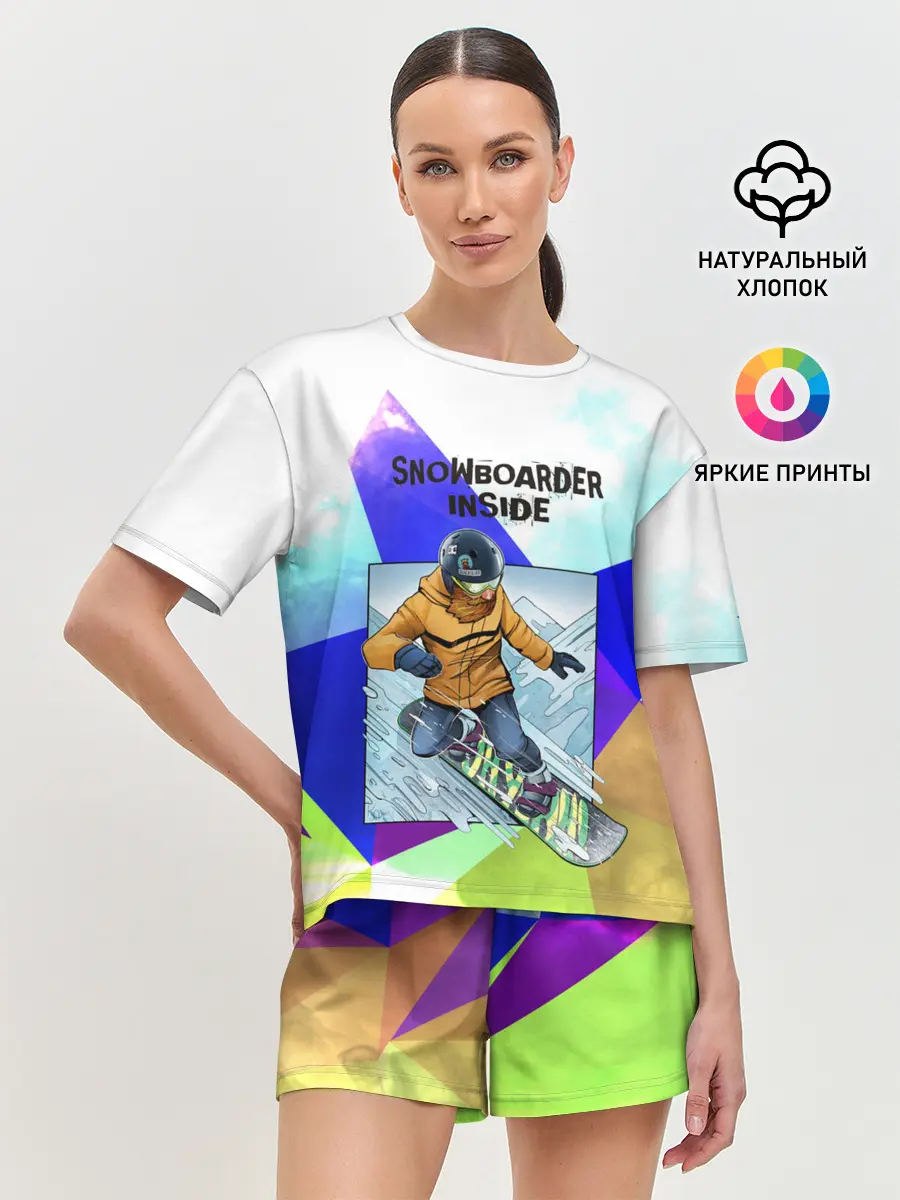 Женская пижама с шортами / Сноуборд