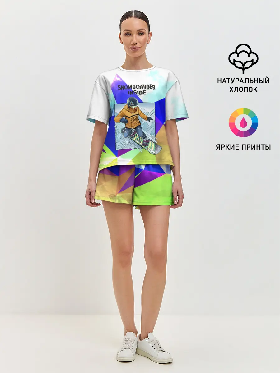 Женская пижама с шортами / Сноуборд
