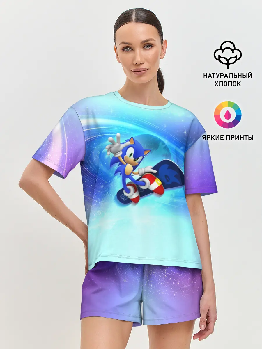 Женская пижама с шортами / Соник