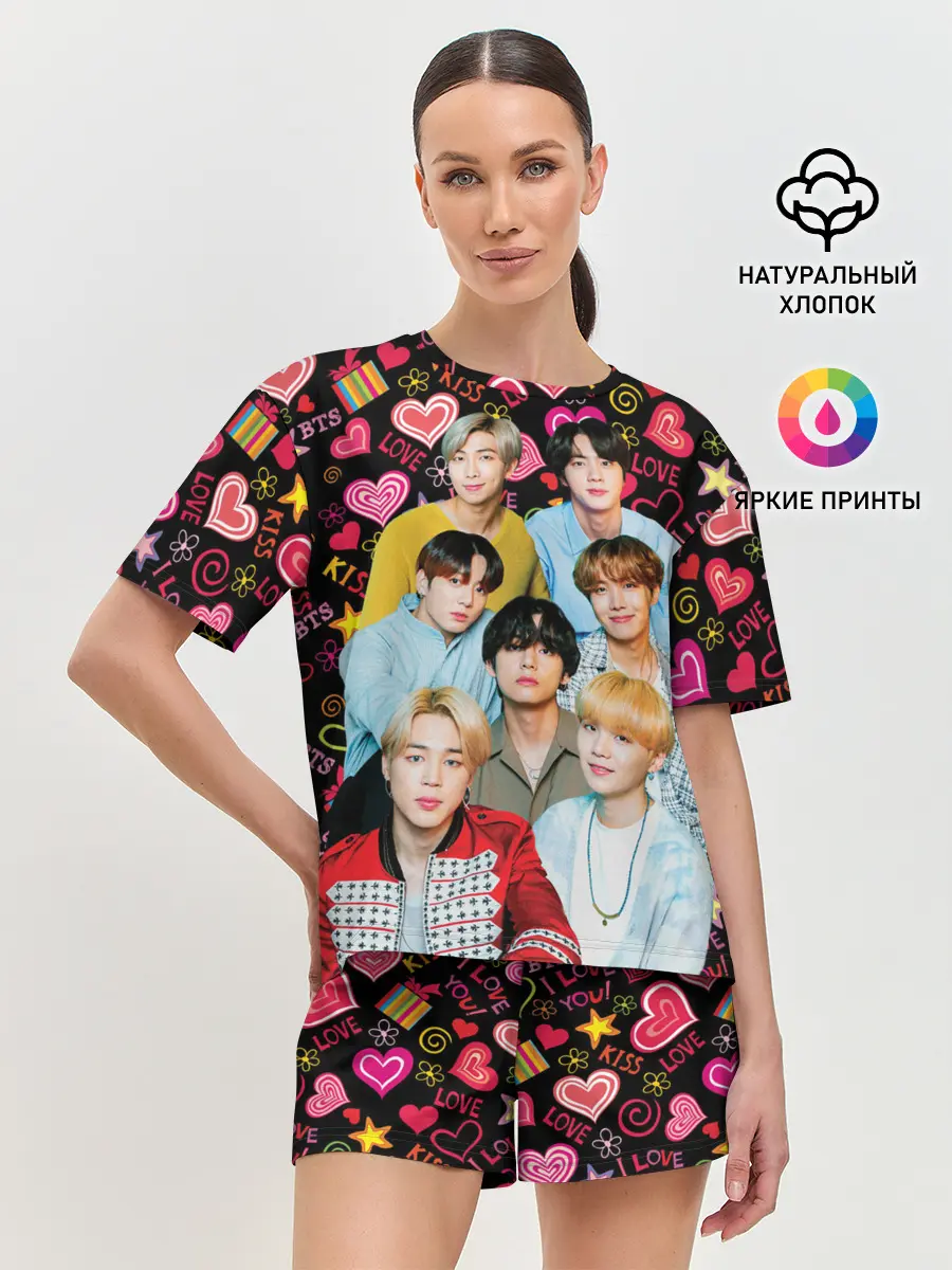 Женская пижама с шортами / I Love BTS