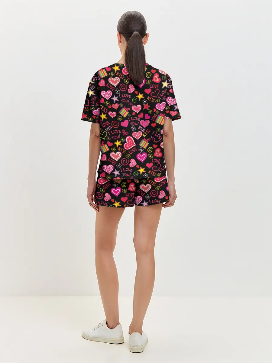 Женская пижама с шортами / I Love BTS