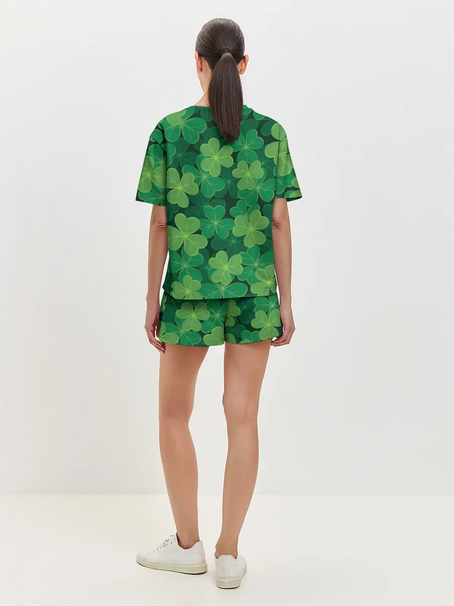 Женская пижама с шортами / Ирландский клевер
