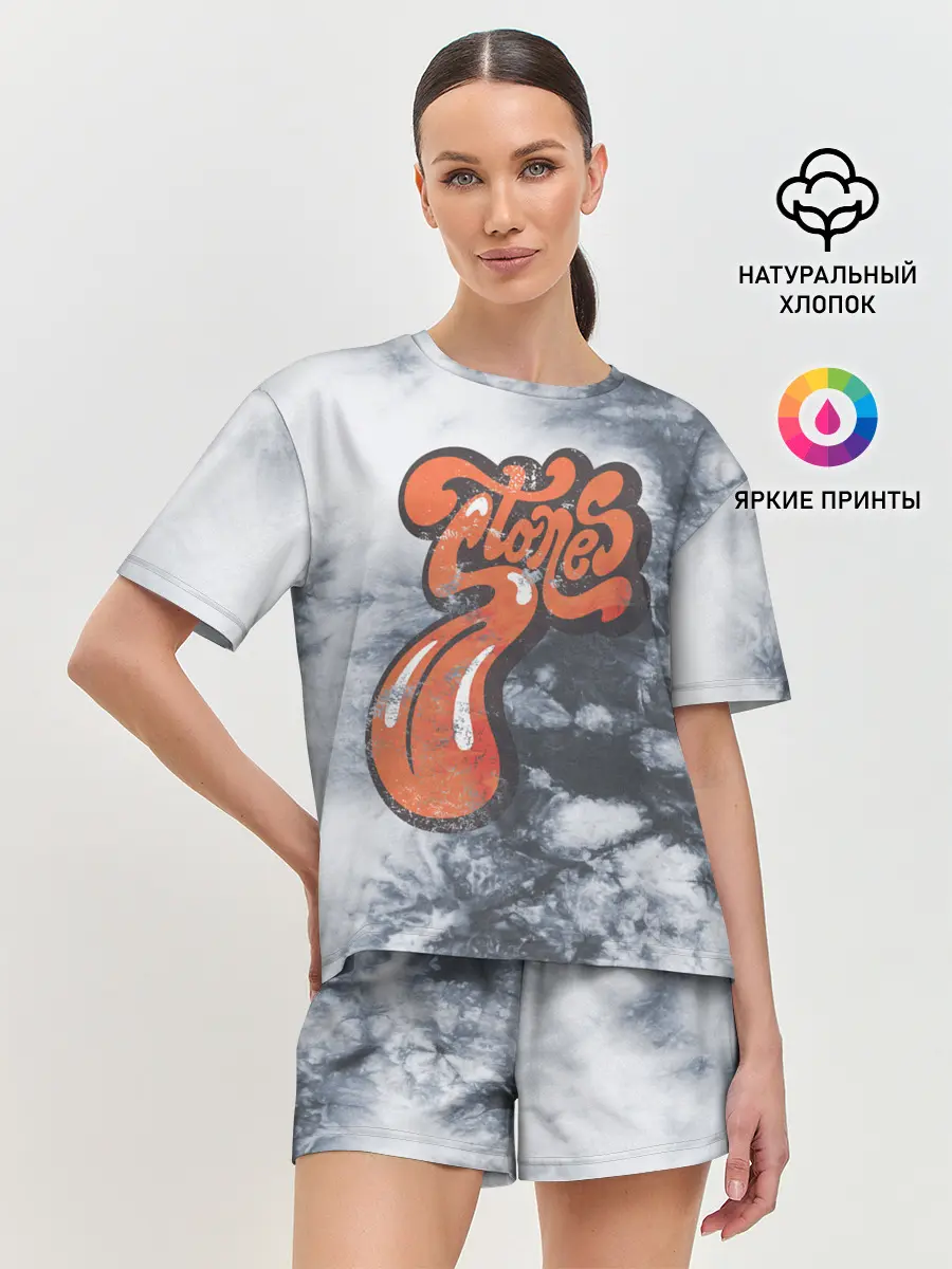 Женская пижама с шортами / rolling stones