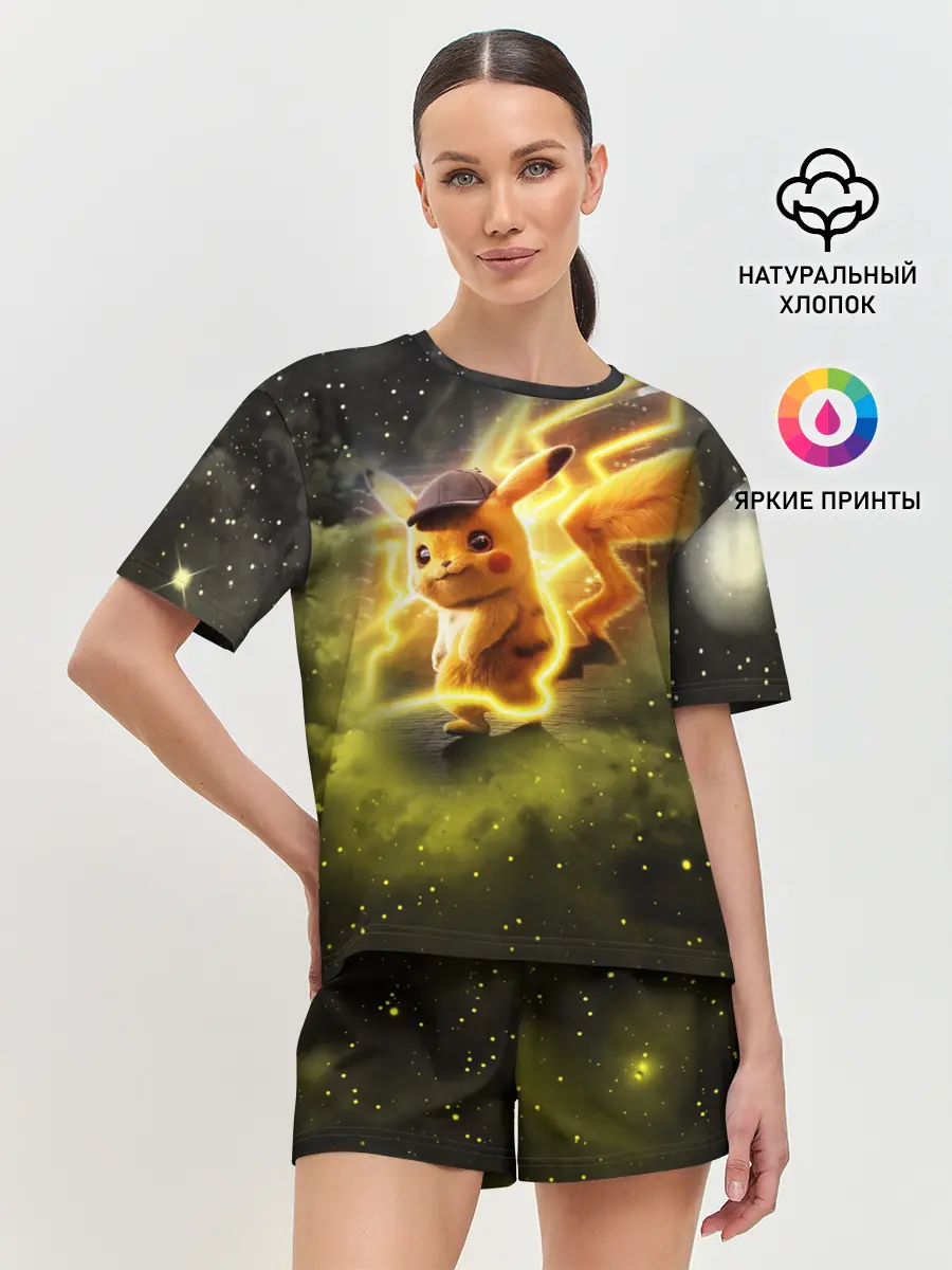 Женская пижама с шортами / Детектив Пикачу