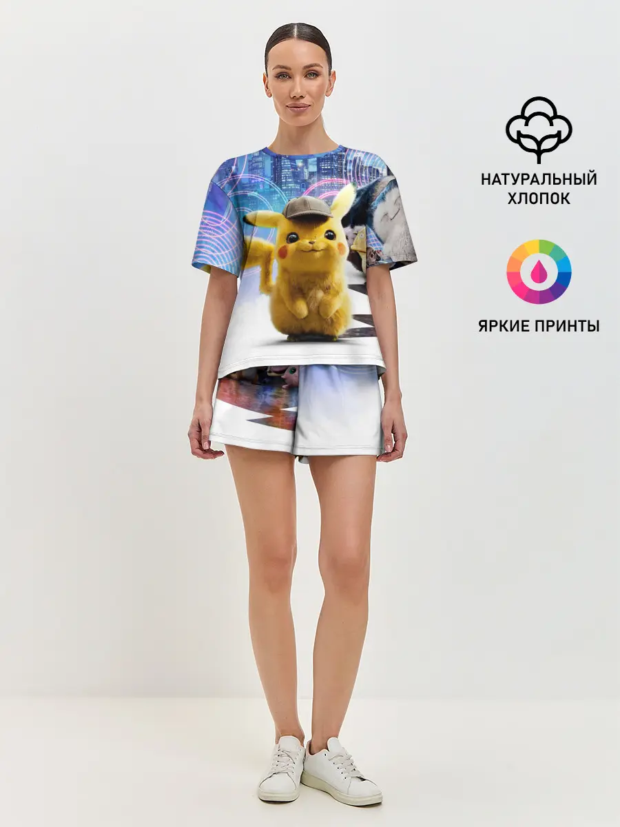 Женская пижама с шортами / Детектив Пикачу