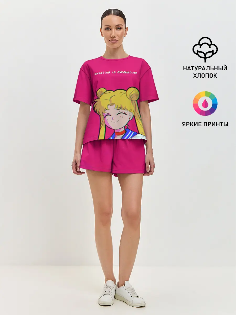 Женская пижама с шортами / EXISTING IS EXHAUSTING