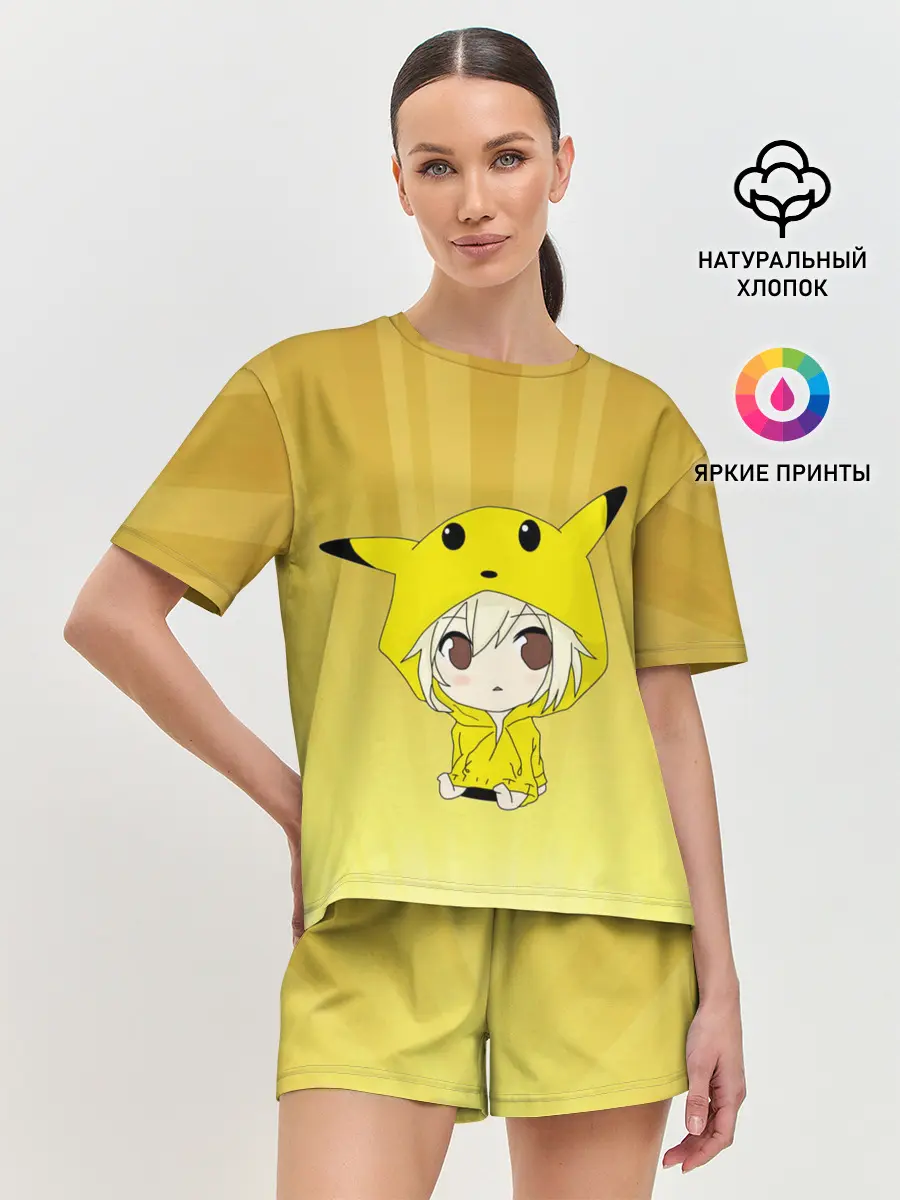 Женская пижама с шортами / Пикачу