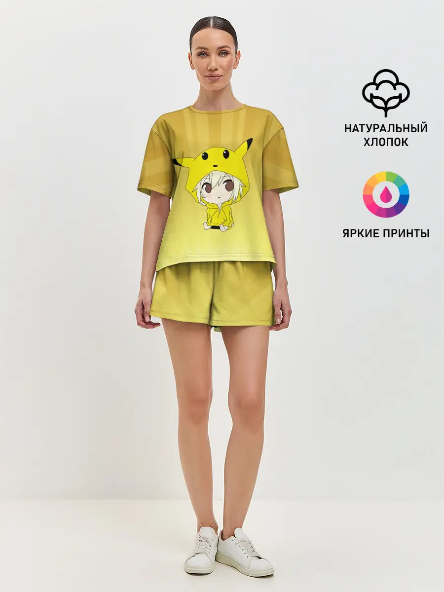 Женская пижама с шортами / Пикачу