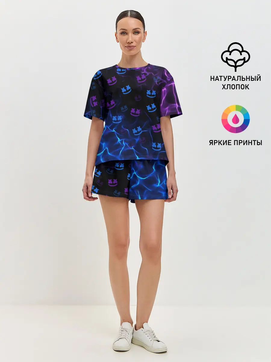 Женская пижама с шортами / Marshmello