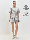 Женская пижама с шортами / Мрамор