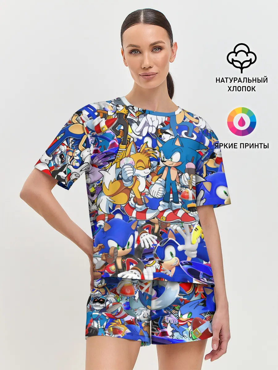 Женская пижама с шортами / SONIC PATTERN | СОНИК