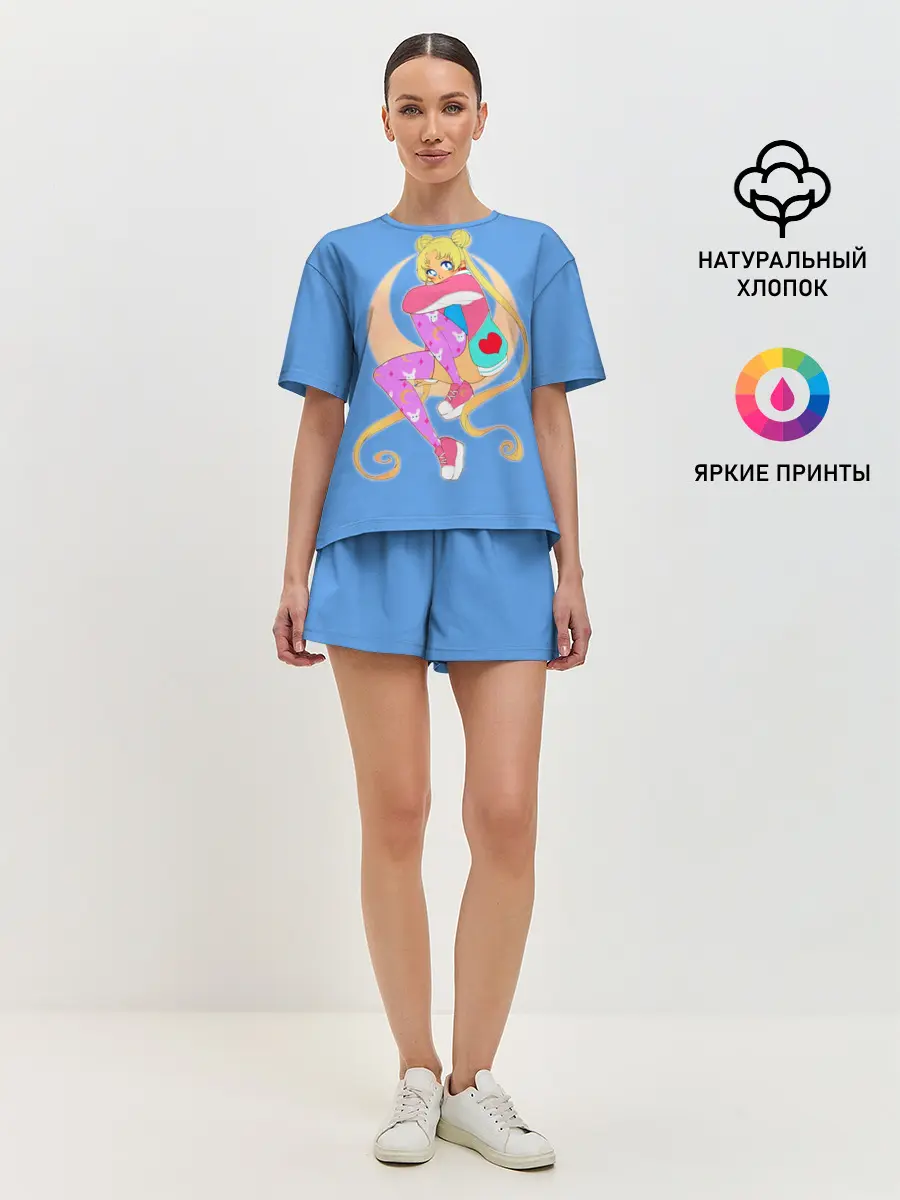 Женская пижама с шортами / Луна