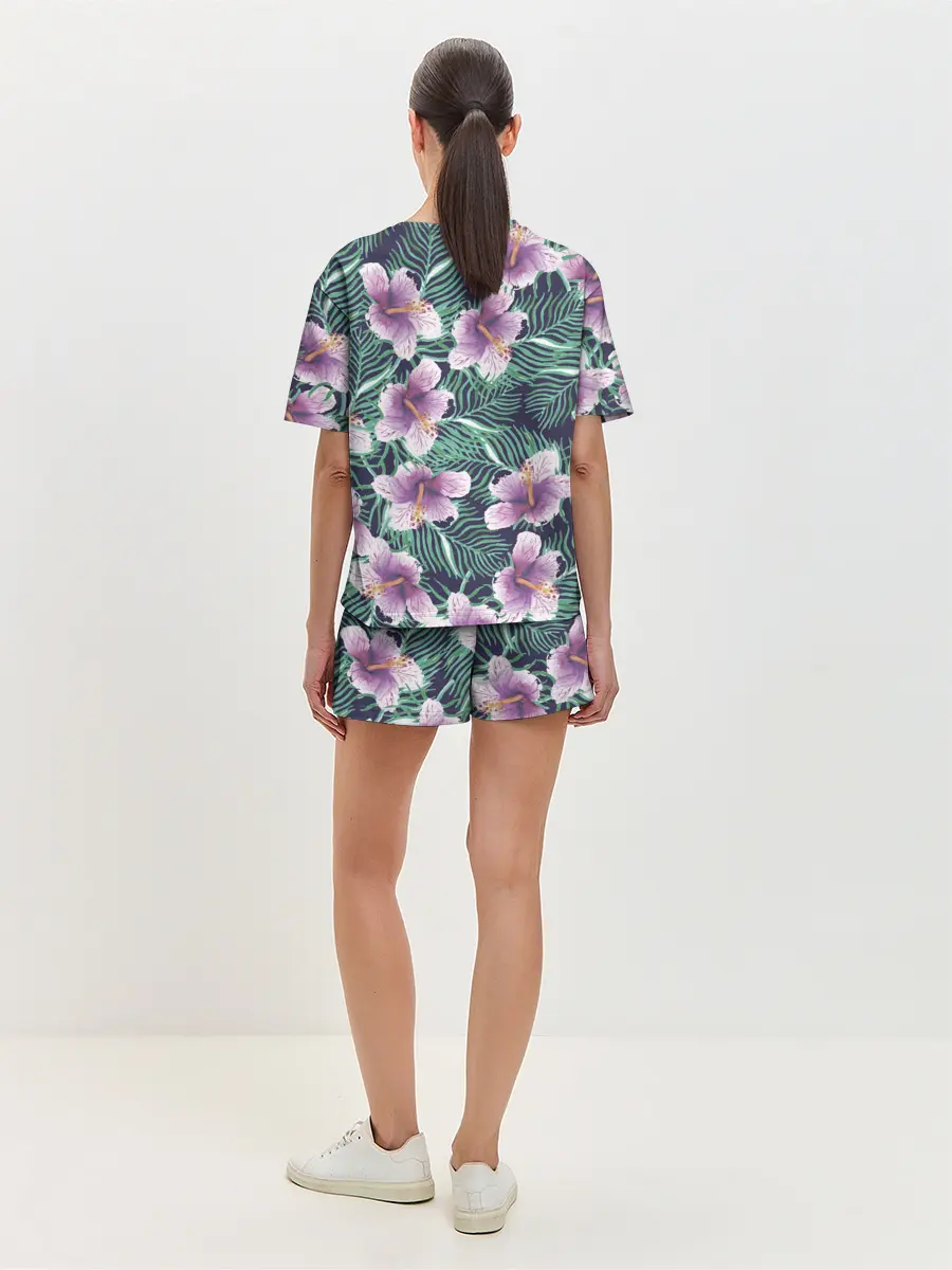 Женская пижама с шортами / Тропический цветок