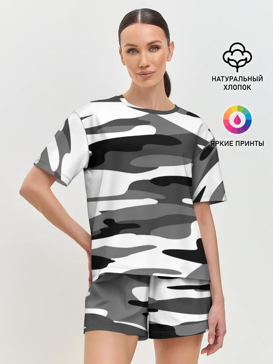 Женская пижама с шортами / Камуфляж Sabaton без лого