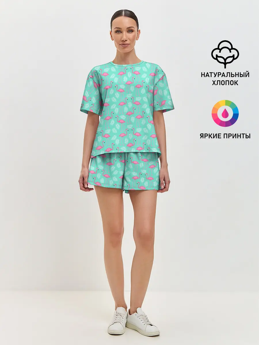 Женская пижама с шортами / Flamingo