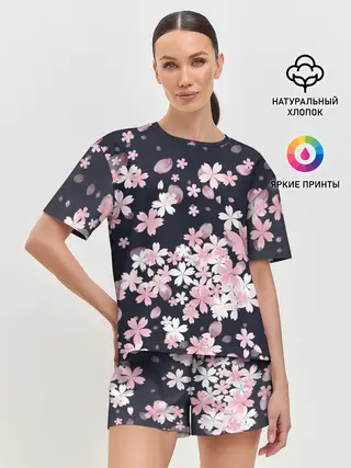 Женская пижама с шортами / Сакура