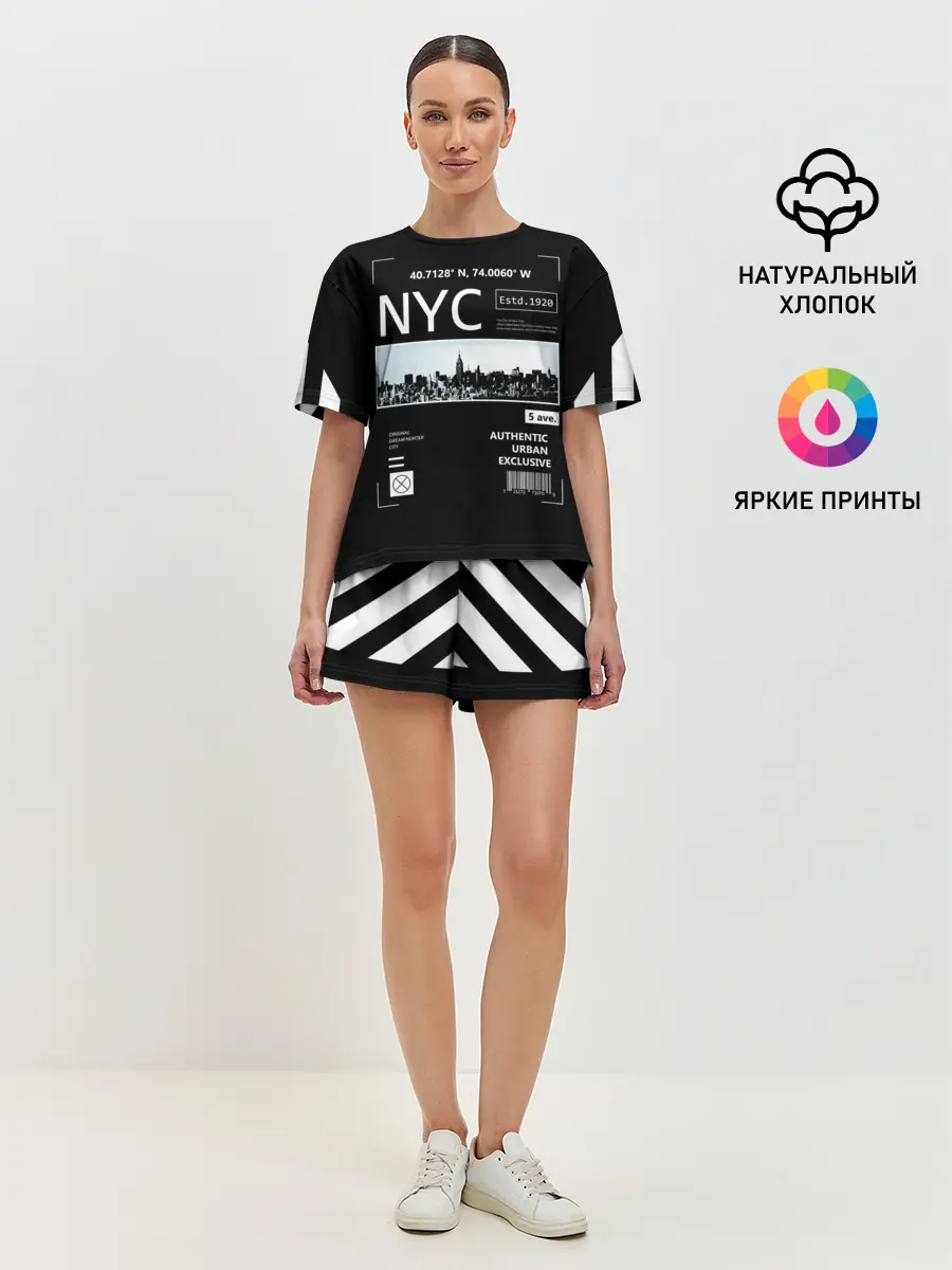 Женская пижама с шортами / New-York Strips