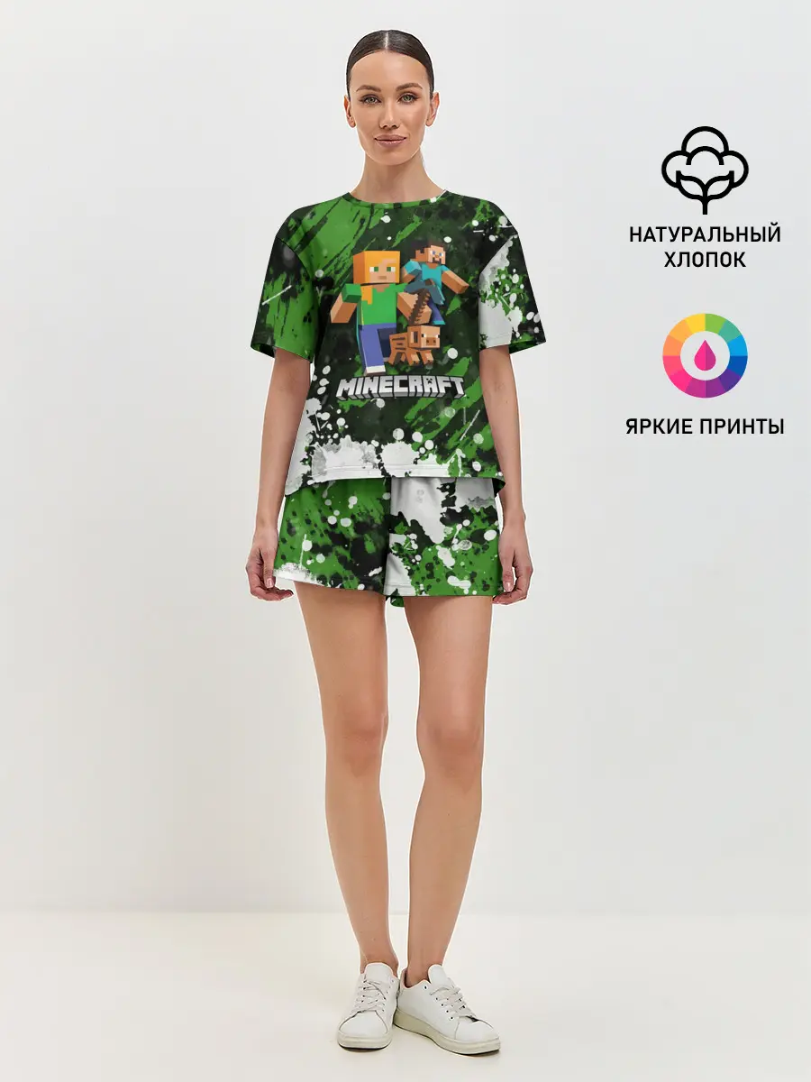 Женская пижама с шортами / Minecraft / Майнкрафт