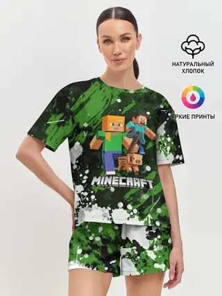 Женская пижама с шортами / Minecraft / Майнкрафт