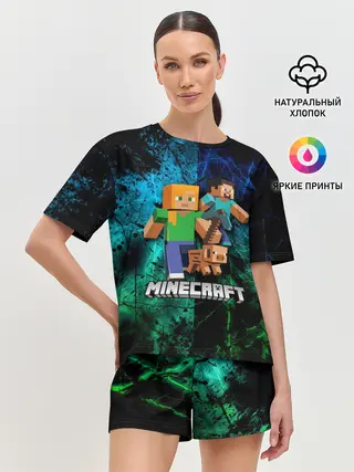 Женская пижама с шортами / Minecraft / Майнкрафт