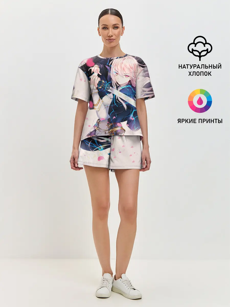 Женская пижама с шортами / Girl with katana