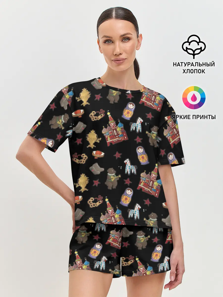 Женская пижама с шортами / Москва символика
