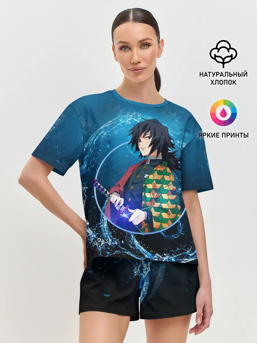 Женская пижама с шортами / Клинок, убивающий демонов