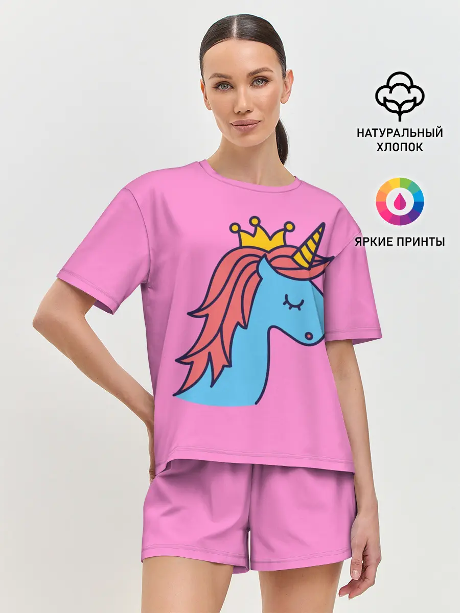 Женская пижама с шортами / Принцесса единорогов