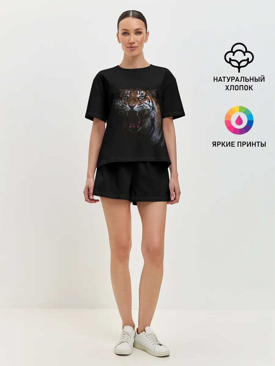 Женская пижама с шортами / Тигр