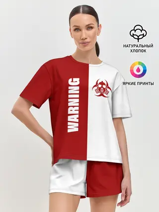 Женская пижама с шортами / Warning Virus