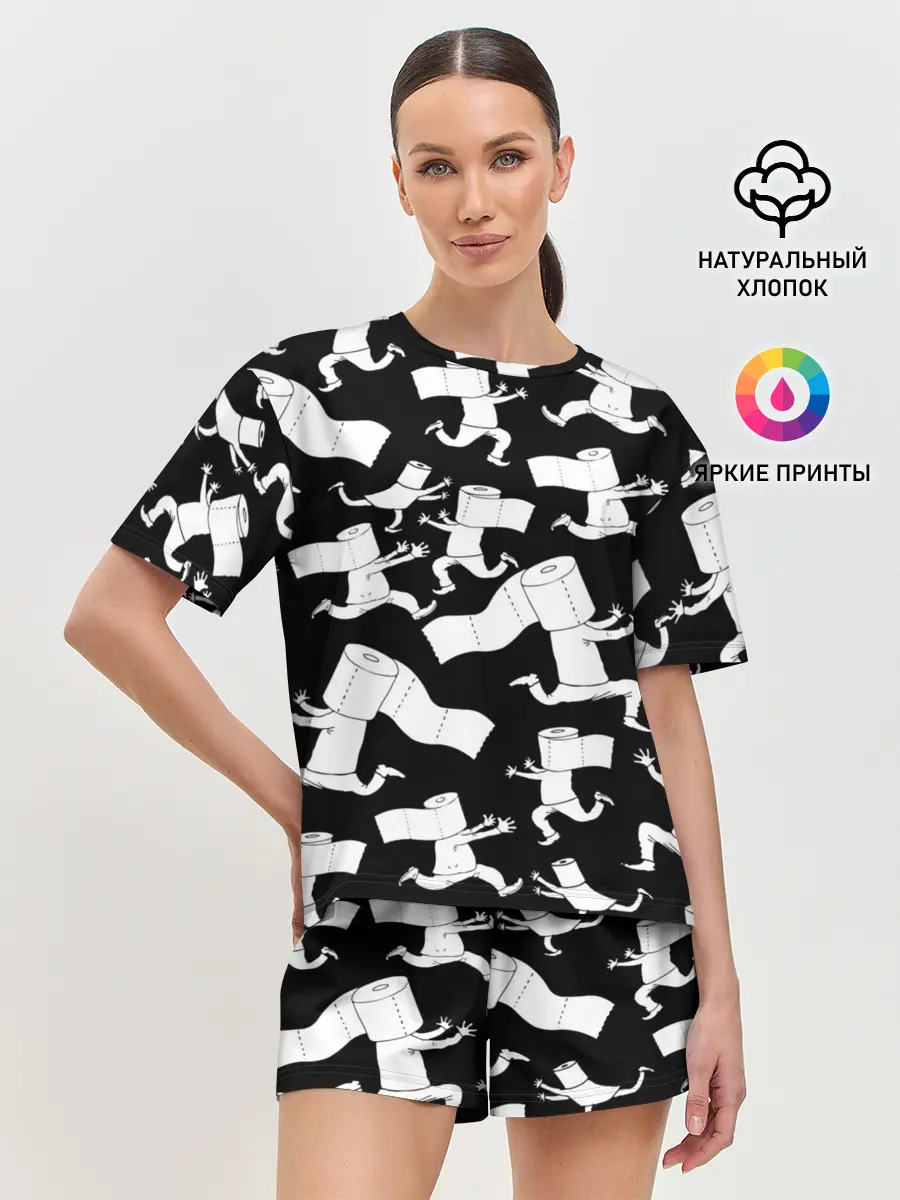 Женская пижама с шортами / Коронавирус