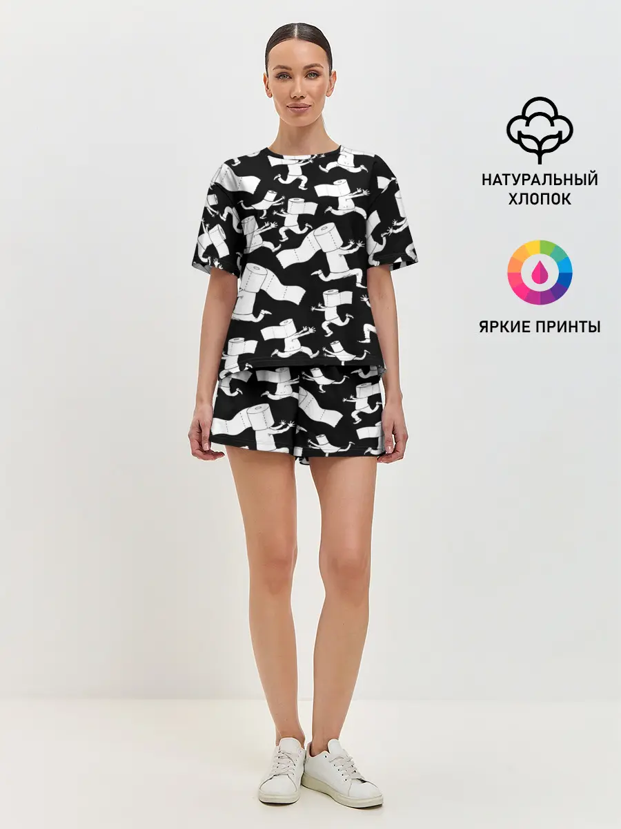 Женская пижама с шортами / Коронавирус