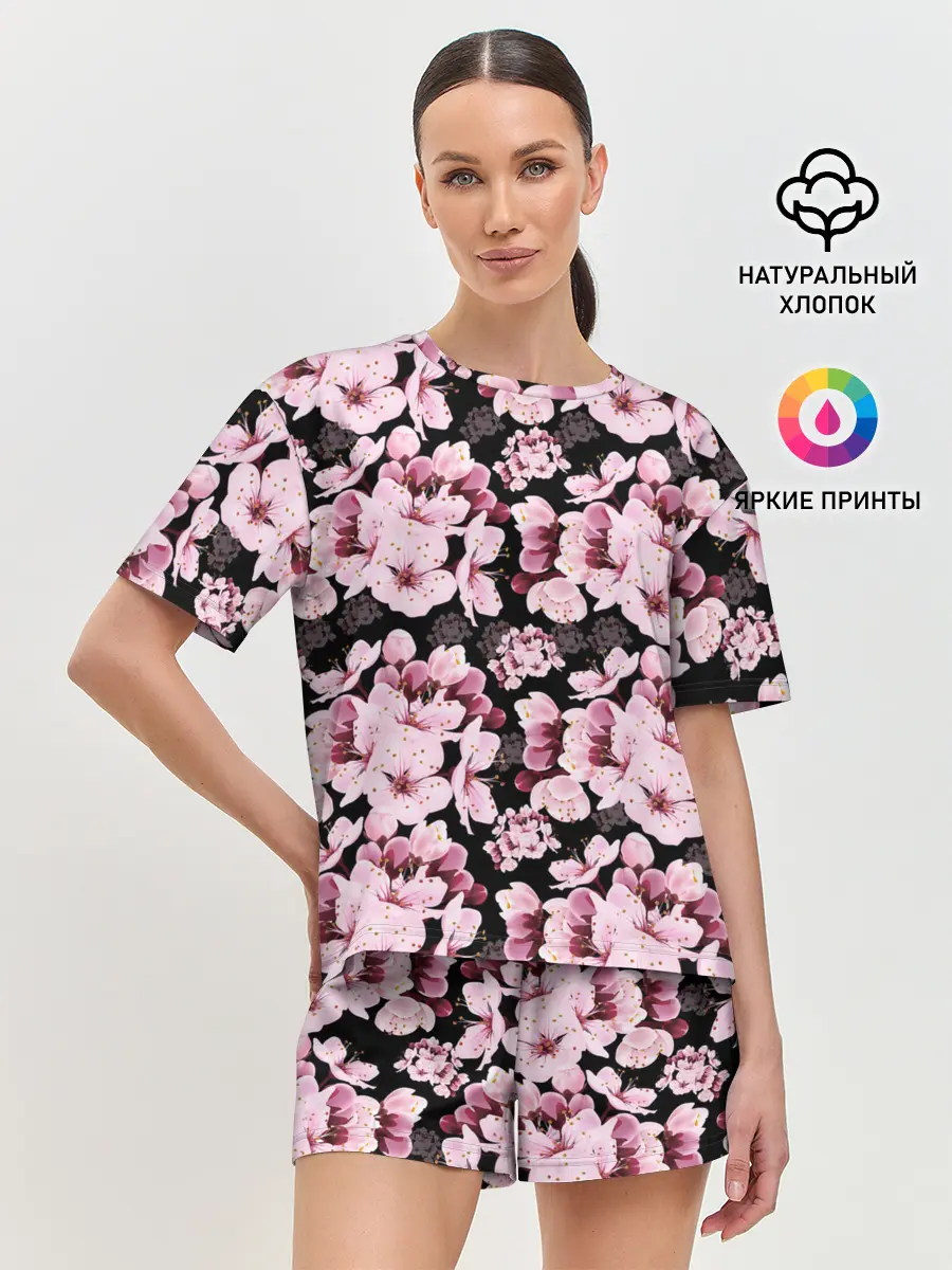 Женская пижама с шортами / Сакура