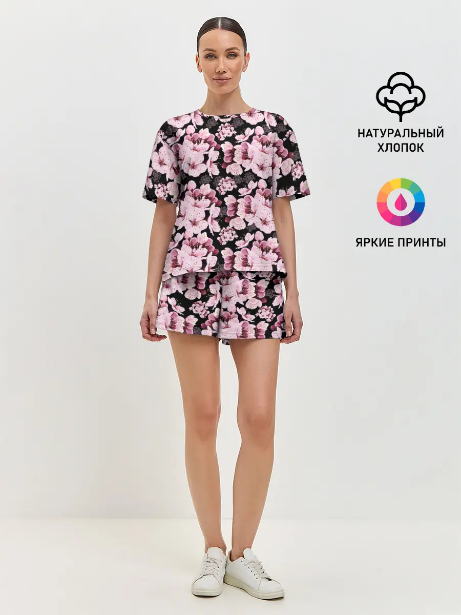 Женская пижама с шортами / Сакура