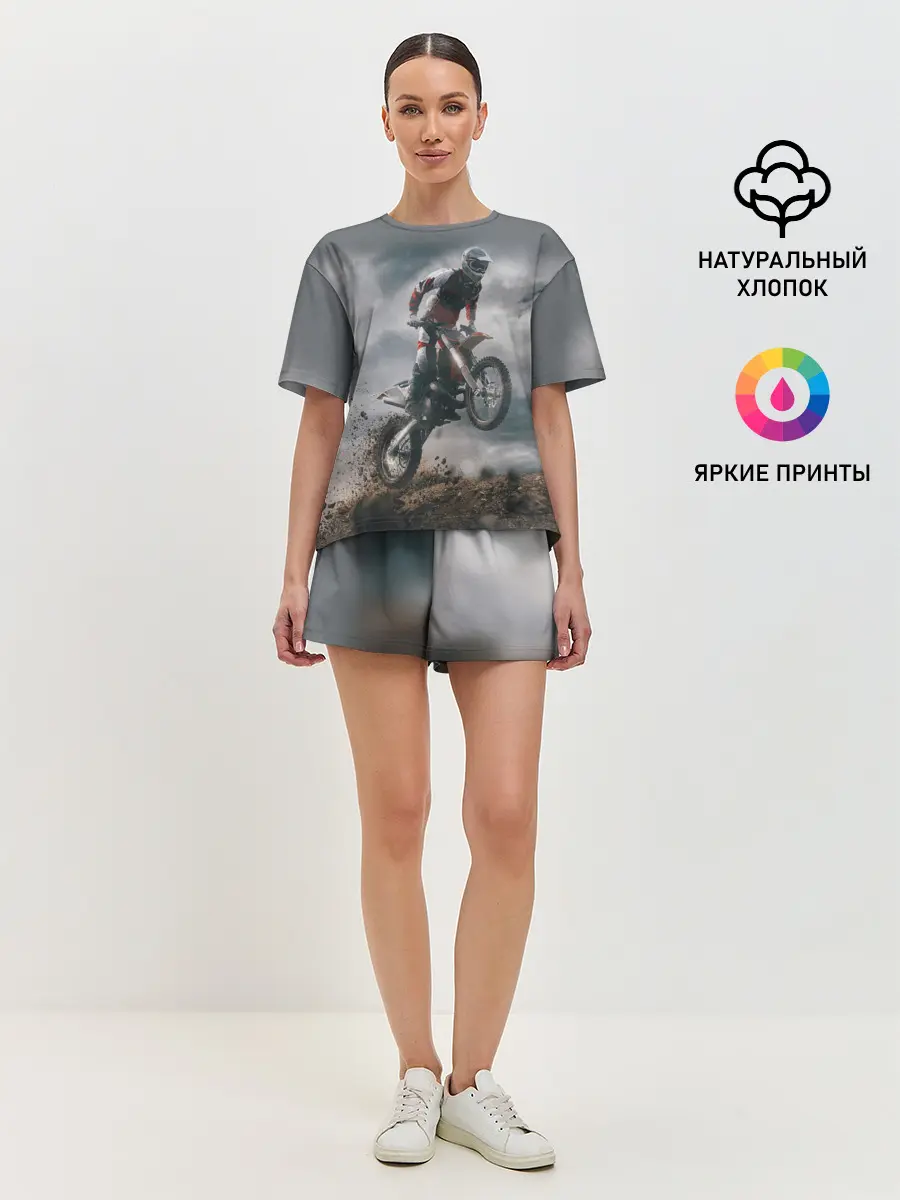 Женская пижама с шортами / МОТОКРОСС КТМ | MOTOCROSS KTM