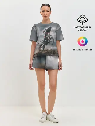 Женская пижама с шортами / МОТОКРОСС КТМ | MOTOCROSS KTM