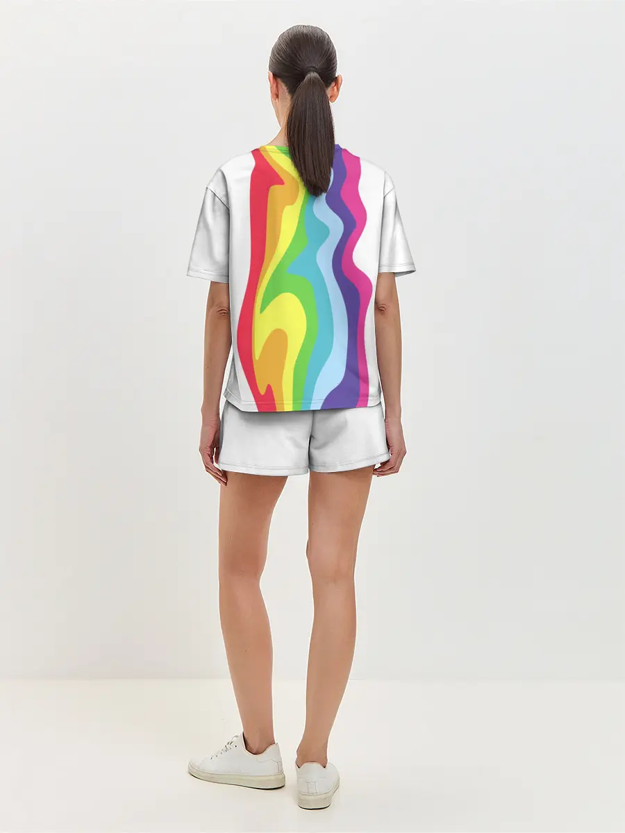 Женская пижама с шортами / Радуга