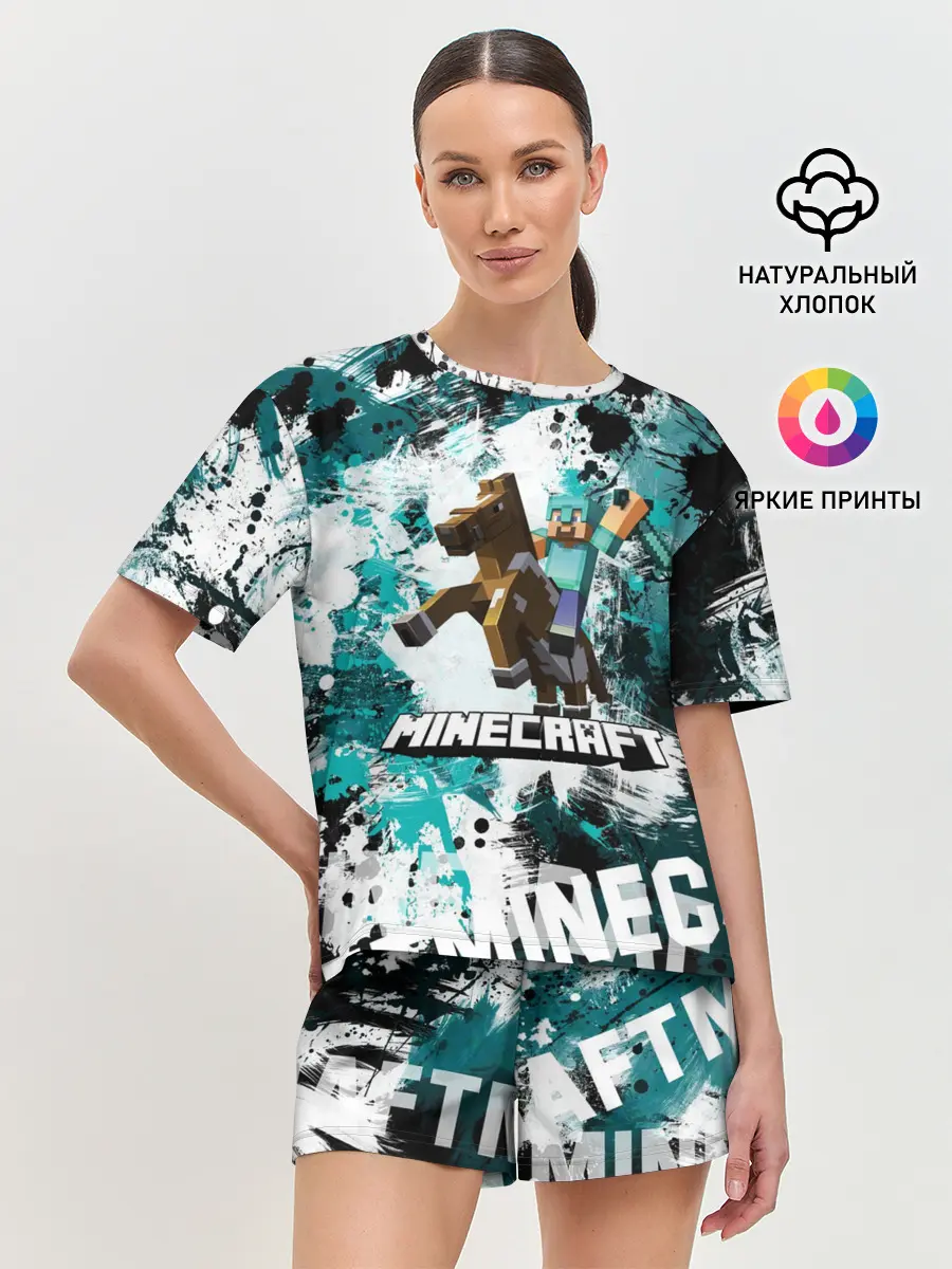 Женская пижама с шортами / Minecraft / Майнкрафт