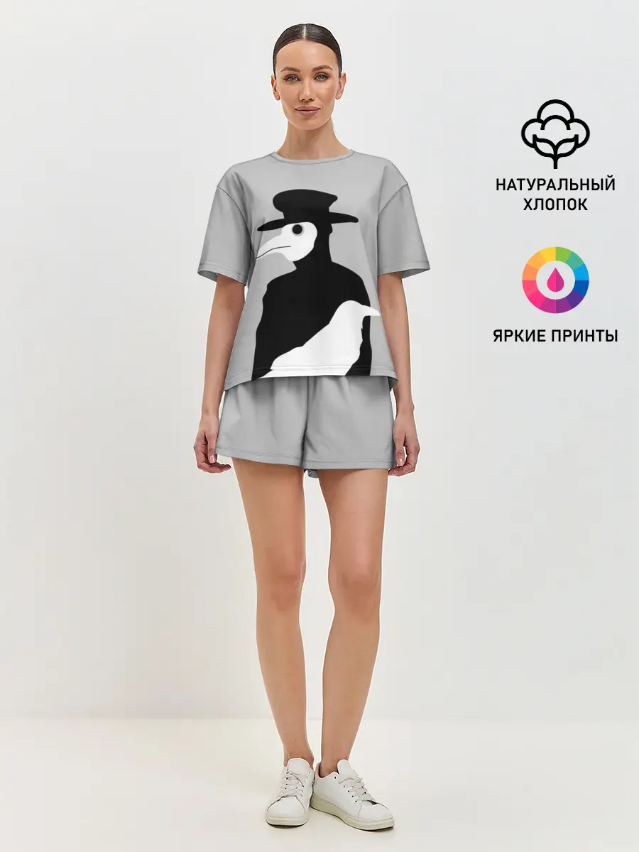 Женская пижама с шортами / Чумной доктор